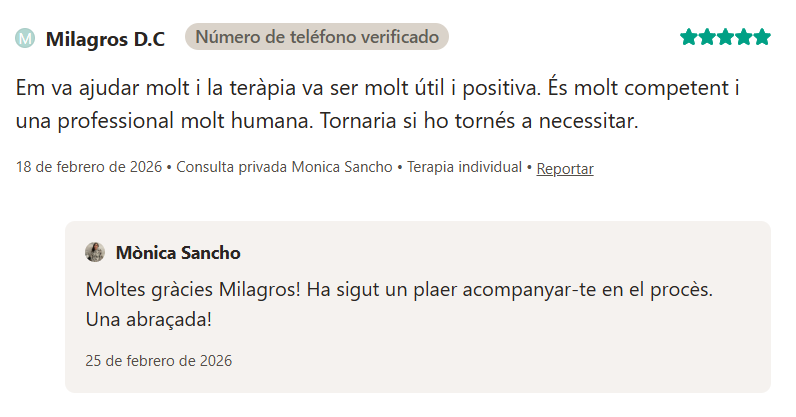 Doctoralia 5 opinió psicologia badalona